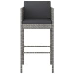Tabourets de bar avec coussins lot de 4 gris résine tressée – Image 2