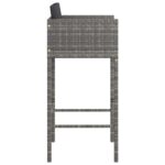 Tabourets de bar avec coussins lot de 4 gris résine tressée – Image 3
