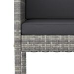 Tabourets de bar avec coussins lot de 4 gris résine tressée – Image 4