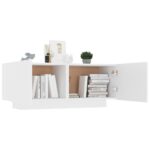 Table de chevet blanc 100x35x40 cm bois d'ingénierie – Image 2