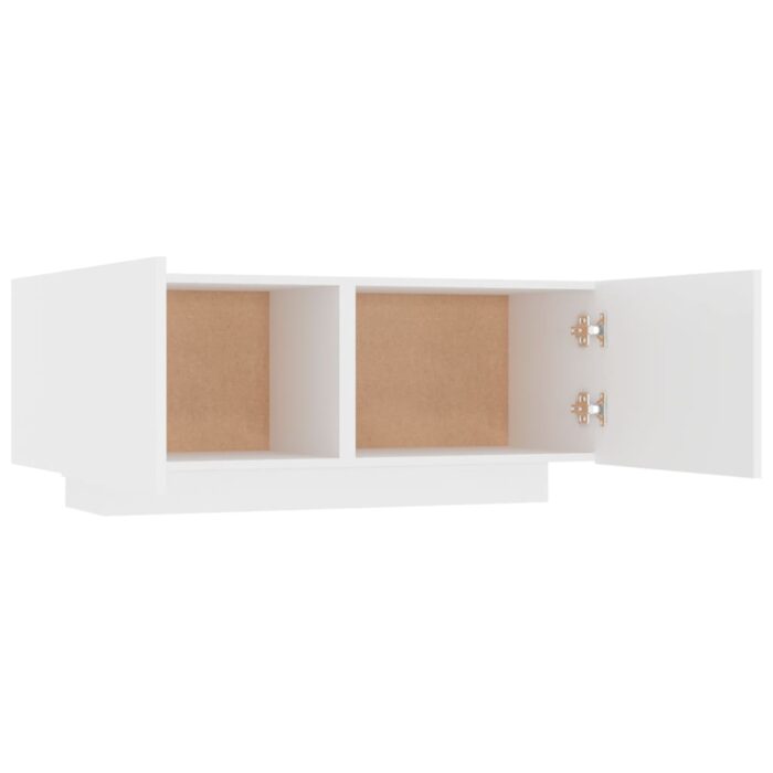 Table de chevet blanc 100x35x40 cm bois d'ingénierie – Image 4