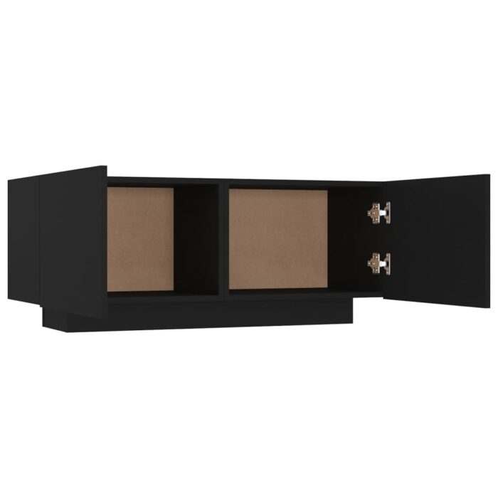 Table de chevet noir 100x35x40 cm bois d'ingénierie – Image 4