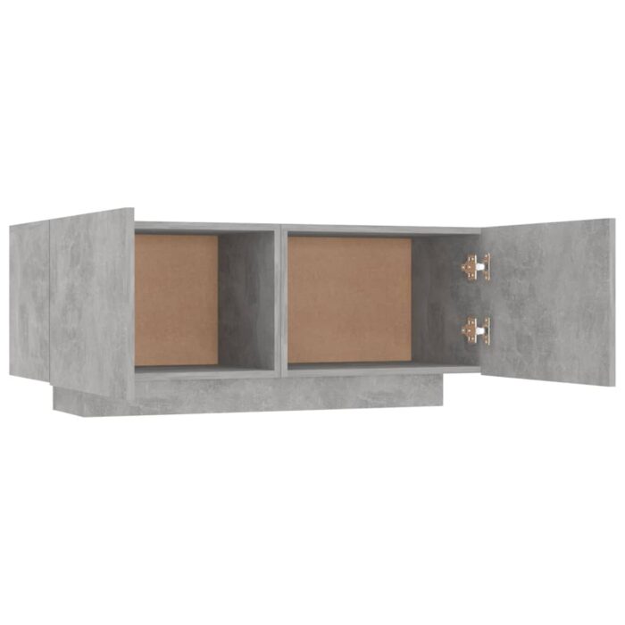 Table de chevet gris béton 100x35x40 cm bois d'ingénierie – Image 4