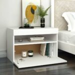 Table de chevet avec lumières LED Blanc 60x35x40 cm – Image 4
