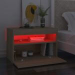 Table de chevet avec lumières LED chêne sonoma 60x35x40 cm – Image 2