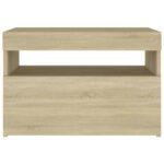 Table de chevet avec lumières LED chêne sonoma 60x35x40 cm – Image 8