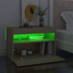 Tables de chevet à LED 2 pcs Chêne sonoma 60x35x40 cm – Image 3