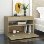 Tables de chevet à LED 2 pcs Chêne sonoma 60x35x40 cm – Image 4