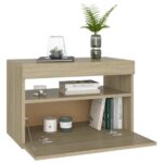 Tables de chevet à LED 2 pcs Chêne sonoma 60x35x40 cm – Image 5