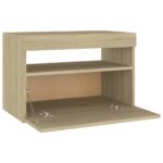 Tables de chevet à LED 2 pcs Chêne sonoma 60x35x40 cm – Image 7
