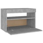 Table de chevet avec lumières LED gris béton 60x35x40 cm – Image 7