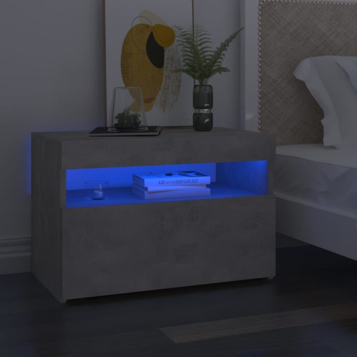 VXL8720286640647_m_en_hd_1.jpg Table de chevet avec lumières LED gris béton 60x35x40 cm – Image 1