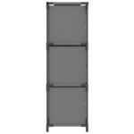 Armoire de rangement 3 tiroirs en tissu Gris 34x34x101 cm Acier – Image 2