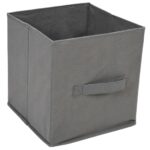 Armoire de rangement 3 tiroirs en tissu Gris 34x34x101 cm Acier – Image 3
