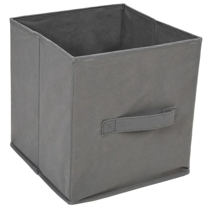 Armoire de rangement 3 tiroirs en tissu Gris 34x34x101 cm Acier – Image 3