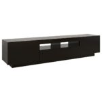 Meuble TV avec lumières LED Noir 180x35x40 cm – Image 5