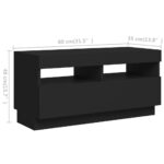 Meuble TV avec lumières LED Noir 180x35x40 cm – Image 7