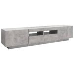 Meuble TV avec lumières LED Gris béton 180x35x40 cm – Image 5