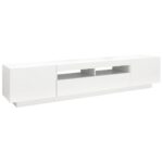 Meuble TV avec lumières LED Blanc 200x35x40 cm – Image 5