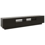 Meuble TV avec lumières LED Noir 200x35x40 cm – Image 5