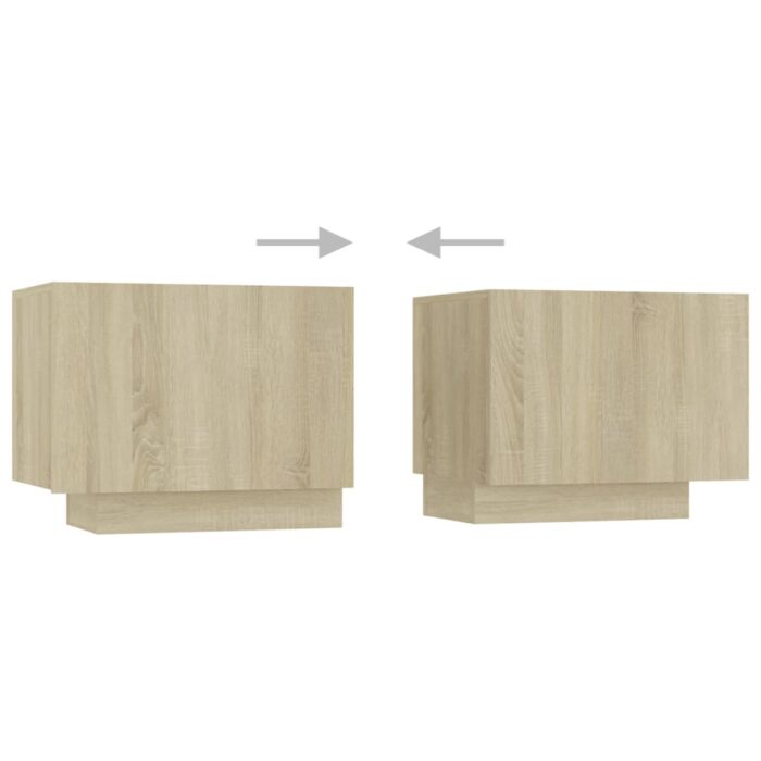 Meuble TV avec lumières LED Chêne sonoma 200x35x40 cm – Image 6
