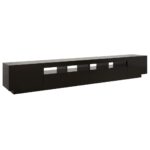 Meuble TV avec lumières LED Noir 260x35x40 cm – Image 5