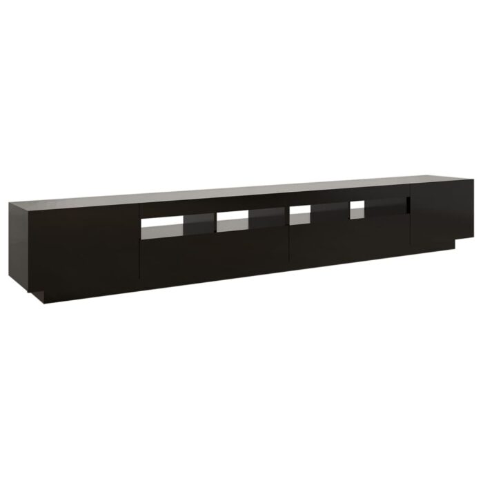 Meuble TV avec lumières LED Noir 260x35x40 cm – Image 5