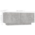 Meuble TV avec lumières LED Gris béton 260x35x40 cm – Image 8