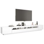 Meuble TV avec lumières LED Blanc 300x35x40 cm – Image 4
