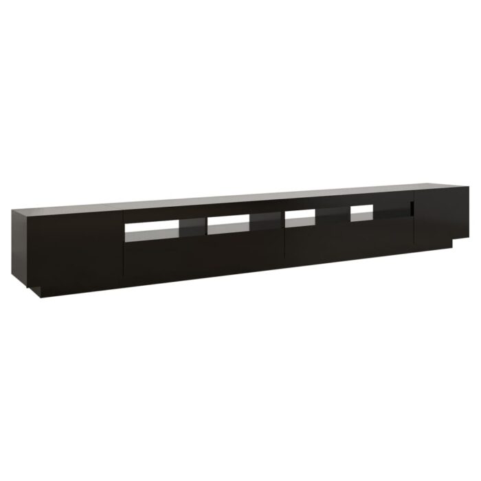 Meuble TV avec lumières LED Noir 300x35x40 cm – Image 5