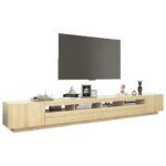 Meuble TV avec lumières LED Chêne sonoma 300x35x40 cm – Image 4