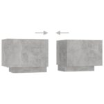 Meuble TV avec lumières LED Gris béton 300x35x40 cm – Image 6