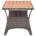 Table de jardin Gris 120x70x66 cm Résine tressée – Image 3