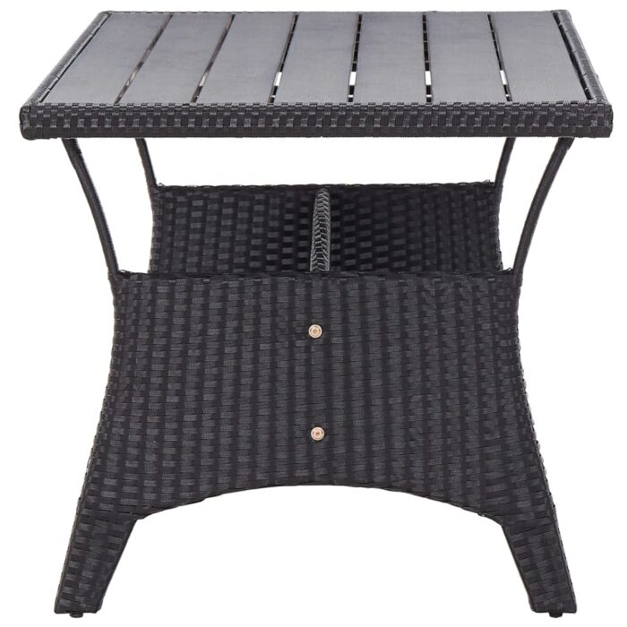 Table de jardin noir 120x70x66 cm Résine tressée – Image 2