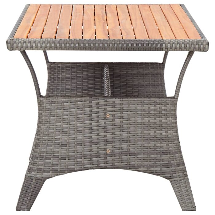 Table de jardin Gris 120x70x66 cm Bois d'acacia massif – Image 2