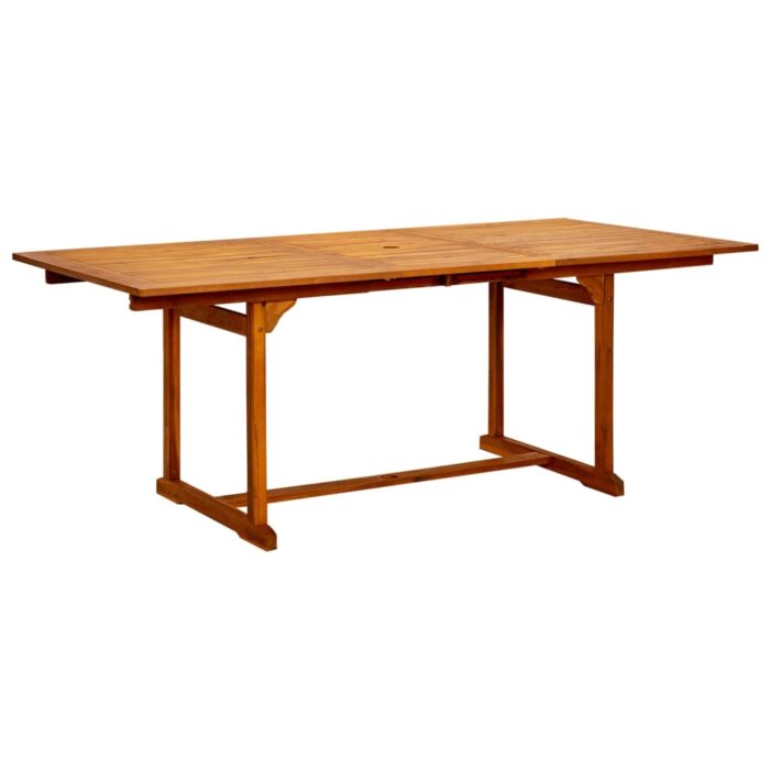 Table à dîner de jardin (150-200)x100x75cm Bois d'acacia massif – Image 1