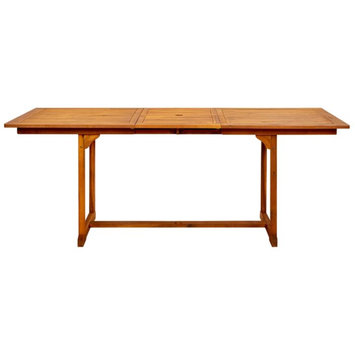 Table à dîner de jardin (150-200)x100x75cm Bois d'acacia massif – Image 4