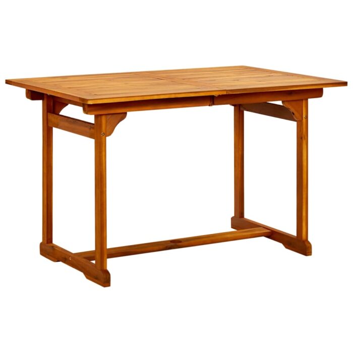 Table à dîner de jardin (120-170)x80x75 cm Bois d'acacia massif – Image 3