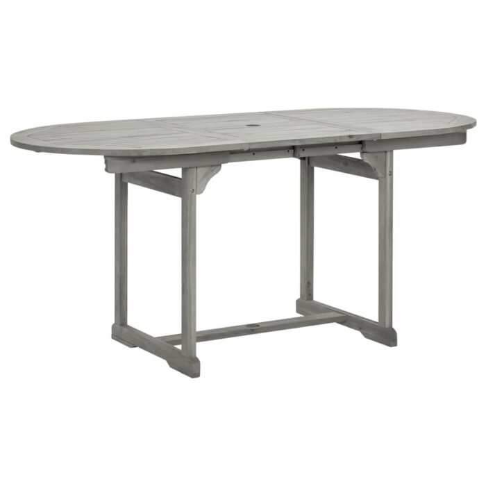 Table à dîner de jardin (120-170)x80x75 cm Bois d'acacia massif – Image 1