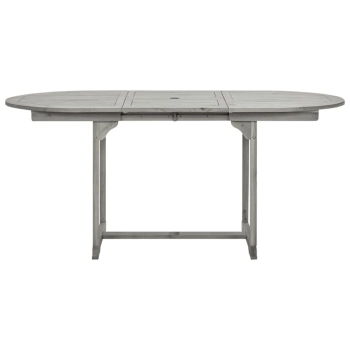 Table à dîner de jardin (120-170)x80x75 cm Bois d'acacia massif – Image 4