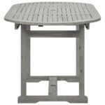 Table à dîner de jardin (120-170)x80x75 cm Bois d'acacia massif – Image 5