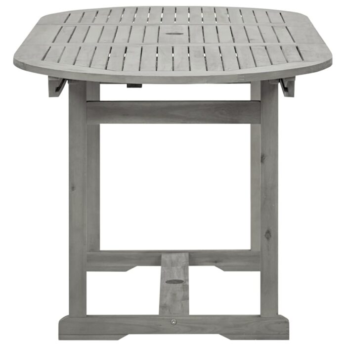 Table à dîner de jardin (120-170)x80x75 cm Bois d'acacia massif – Image 5