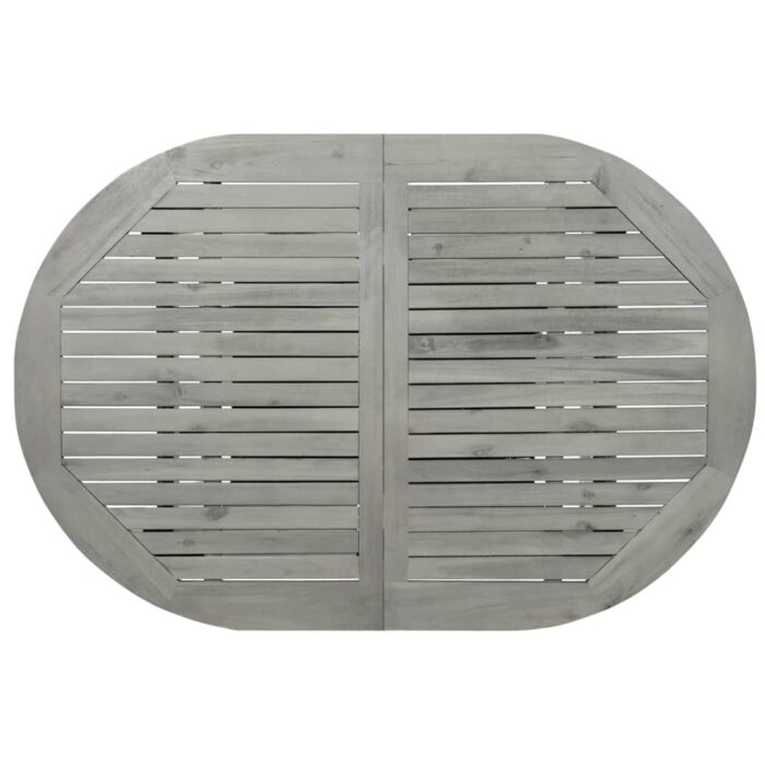 Table à dîner de jardin (120-170)x80x75 cm Bois d'acacia massif – Image 6