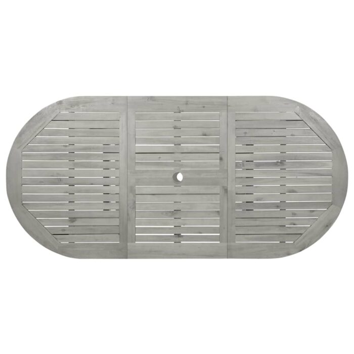 Table à dîner de jardin (120-170)x80x75 cm Bois d'acacia massif – Image 7