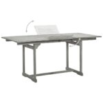 Table à dîner de jardin (120-170)x80x75 cm Bois d'acacia massif – Image 3