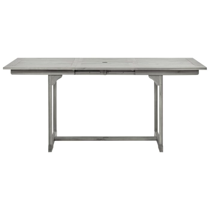 Table à dîner de jardin (120-170)x80x75 cm Bois d'acacia massif – Image 4