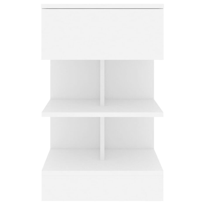Table de chevet Blanc 40x35x65 cm Bois d’ingénierie – Image 3