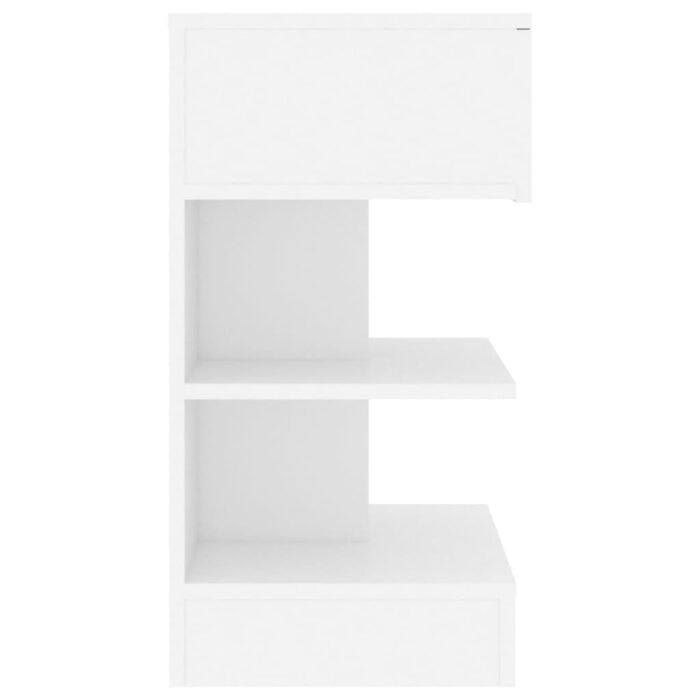 Table de chevet Blanc 40x35x65 cm Bois d’ingénierie – Image 4