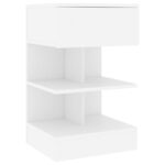 Tables de chevet 2 pcs Blanc 40x35x65 cm Bois d’ingénierie – Image 4