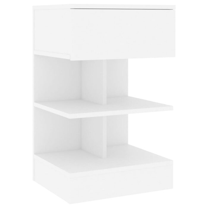 Tables de chevet 2 pcs Blanc 40x35x65 cm Bois d’ingénierie – Image 4